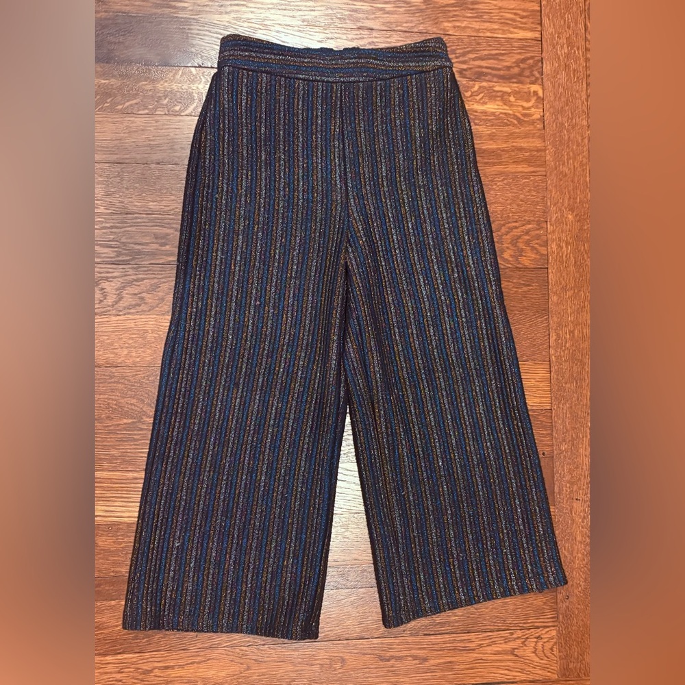 Girls Sparkle Stripe Wide-Leg Pants - Multicolor